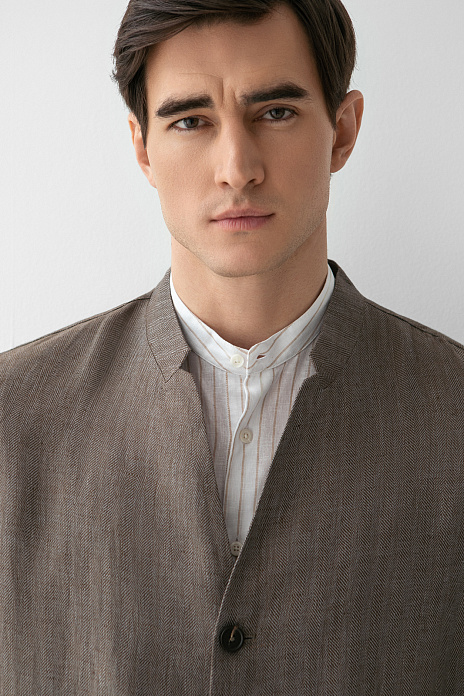 Пиджак изо льна, цвет Коричневый