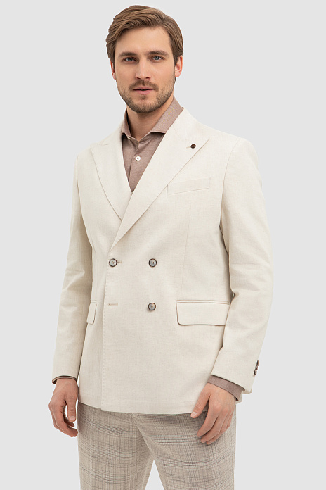 Пиджак Limited edition из хлопка и льна, цвет Бежевый