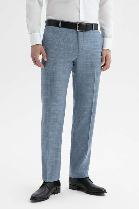 Брюки из шерсти и шелка, цвет Голубой