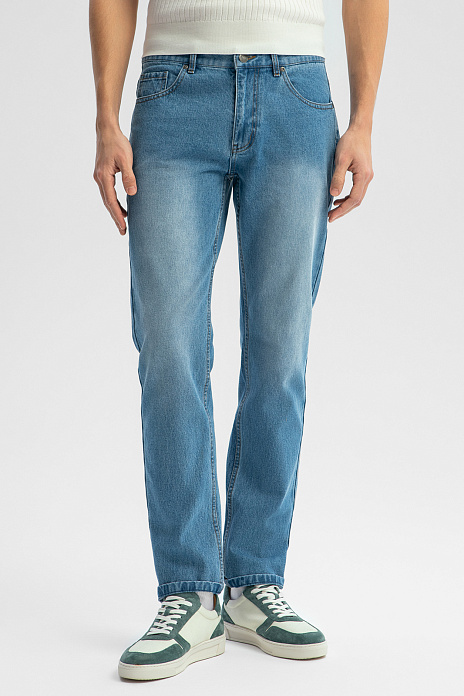 Джинсы прямого силуэта, цвет Голубой светлый