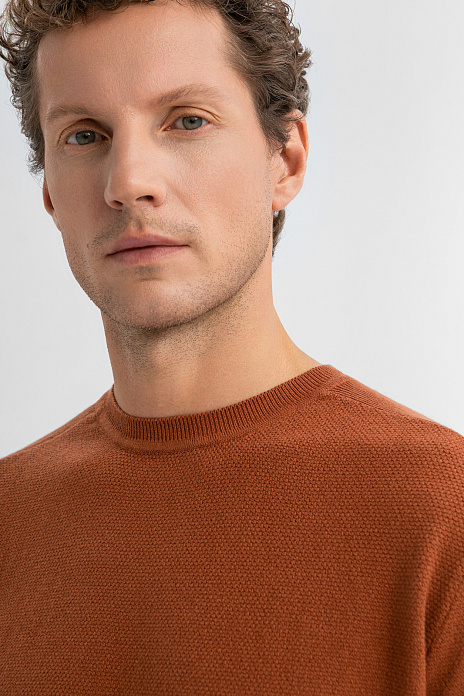 Джемпер из хлопка и кашемира, цвет Коричневый светлый