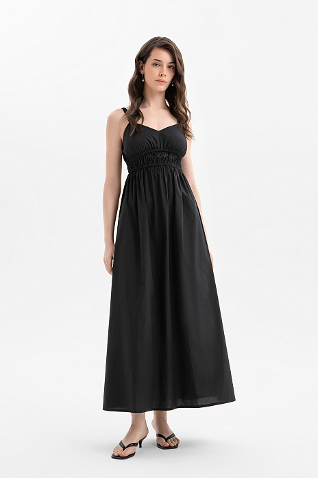 Платье-макси из хлопка, цвет Черный