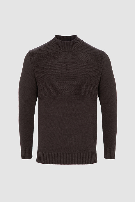 Свитер из хлопка и кашемира, цвет Коричневый темный