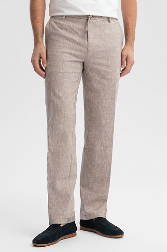 Брюки изо льна и хлопка на кулиске