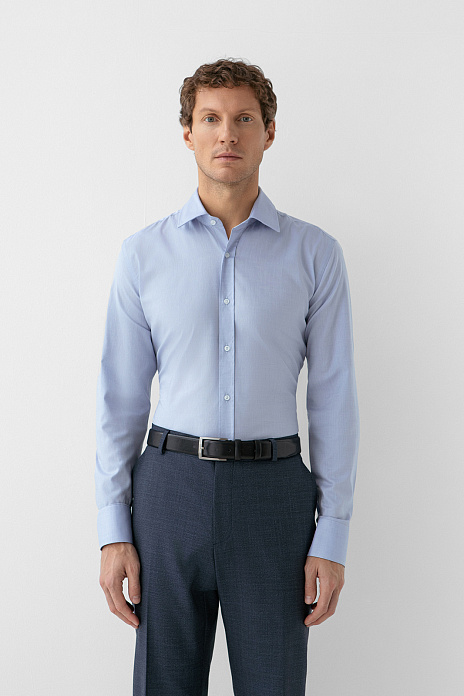 Сорочка из хлопка, вискозы и шелка, цвет Голубой