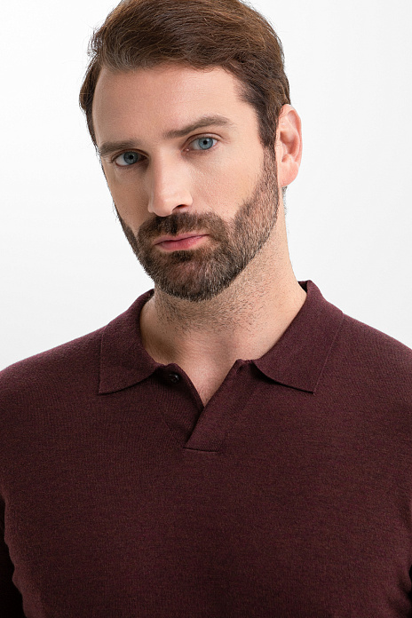 Джемпер поло из шерсти и кашемира, цвет Винный
