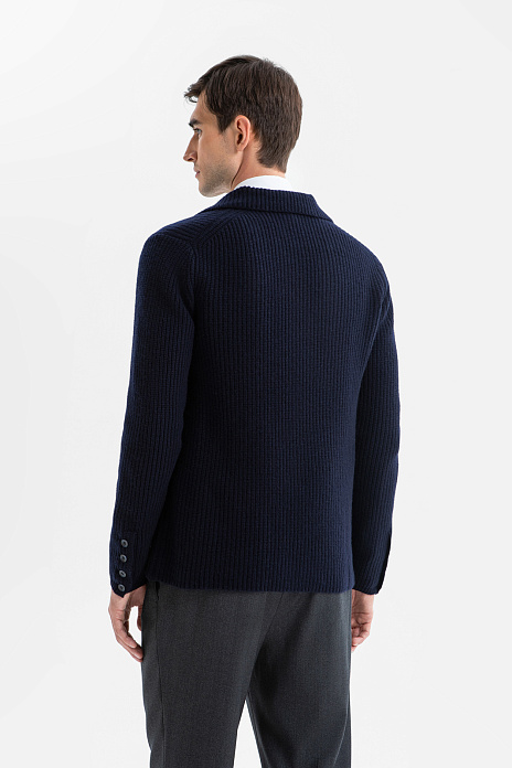 Кардиган из шерсти, цвет Синий темный