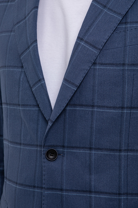 Пиджак изо льна и хлопка, цвет Синий темный