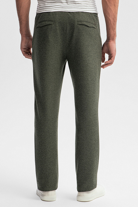 Брюки из итальянской шерстяной ткани Vitale Barberis, лимитированная коллекция, цвет Оливковый