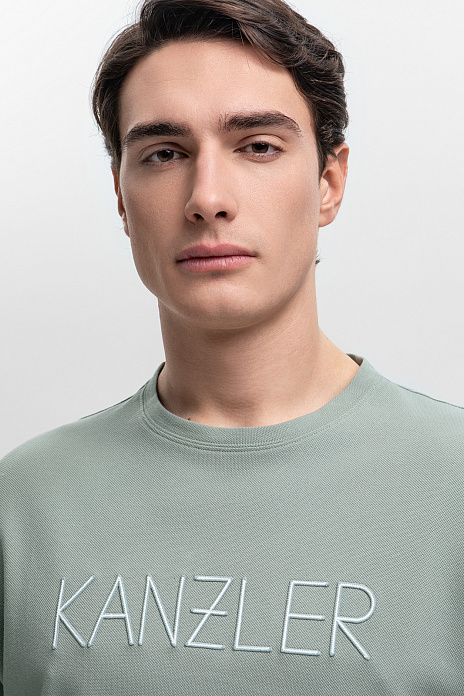 Зеленая футболка из хлопка, цвет Мятный