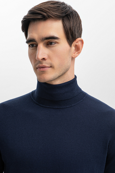 Водолазка из хлопка и кашемира, цвет Синий темный