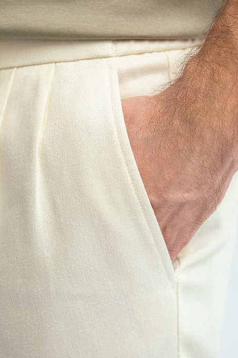 Шорты-бермуды изо льна и тенсела, цвет Белый