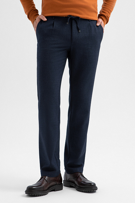 Брюки на кулиске, цвет Синий темный