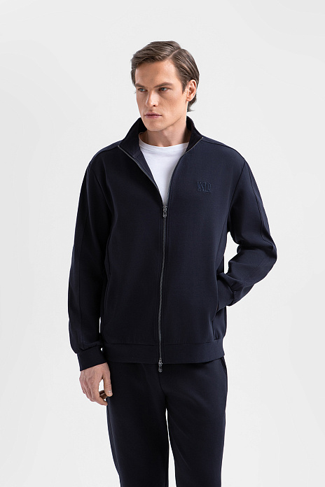 Толстовка на молнии, цвет Синий темный