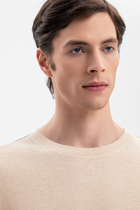Футболка изо льна и хлопка, цвет Бежевый