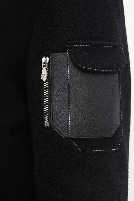 Бомбер из смесовой шерсти, лимитированная коллекция, цвет Черный