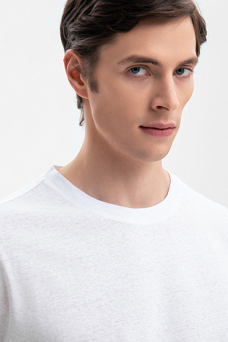 Футболка изо льна и хлопка, цвет Белый