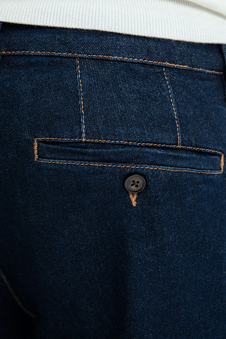 Джинсы прямого силуэта, цвет Синий темный