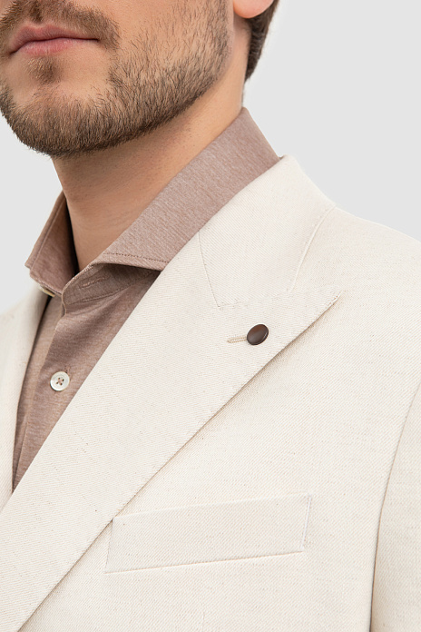 Пиджак Limited edition из хлопка и льна, цвет Бежевый