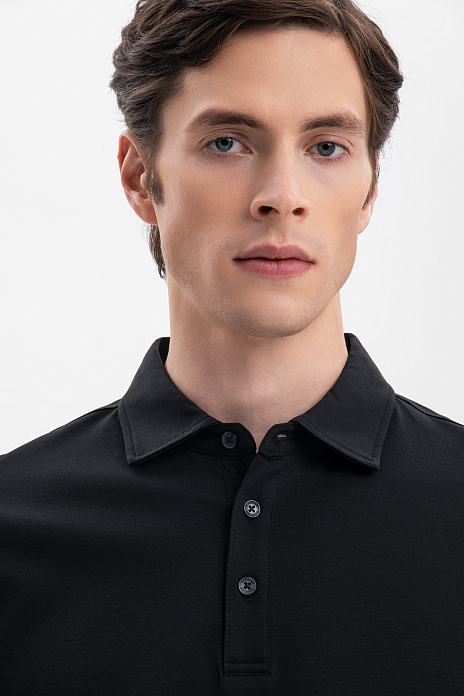 Поло из мерсеризованного хлопка, цвет Черный