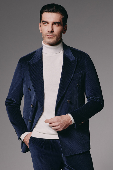 Пиджак Limited edition из вельвета Duca Visconti Di Modrone, цвет Синий темный