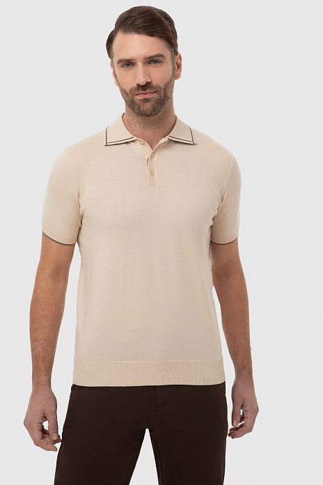 Поло из хлопка Пима, цвет Бежевый светлый