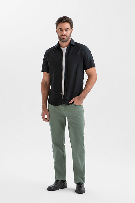 Брюки из хлопка Regular fit, цвет Зеленый