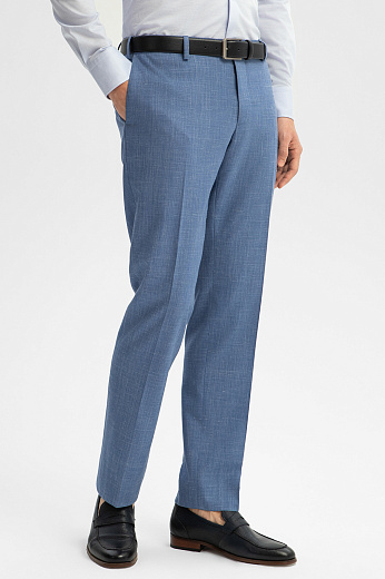 Брюки из шерсти, льна и шелка