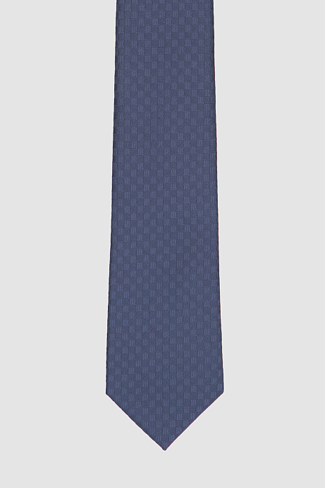Синий галстук с узором из микрофибры, цвет Синий темный