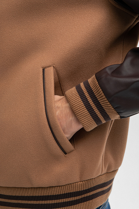 Бомбер демисезонный, цвет Коричневый светлый