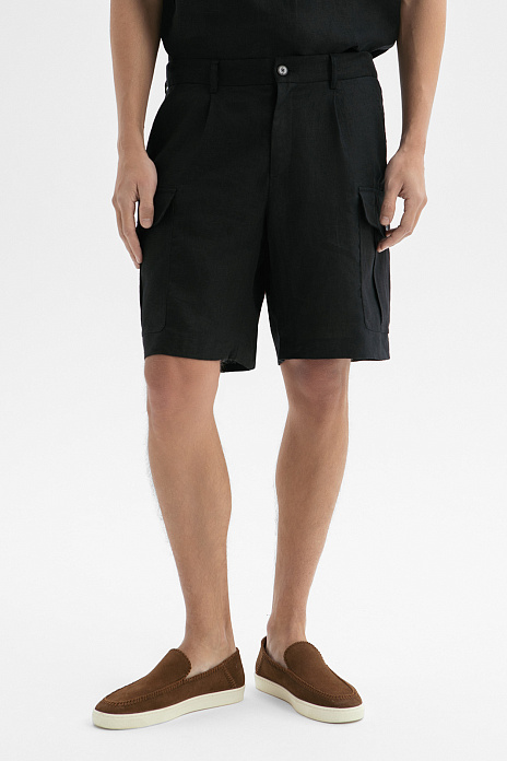 Шорты изо льна, лимитированная коллекция, цвет Черный