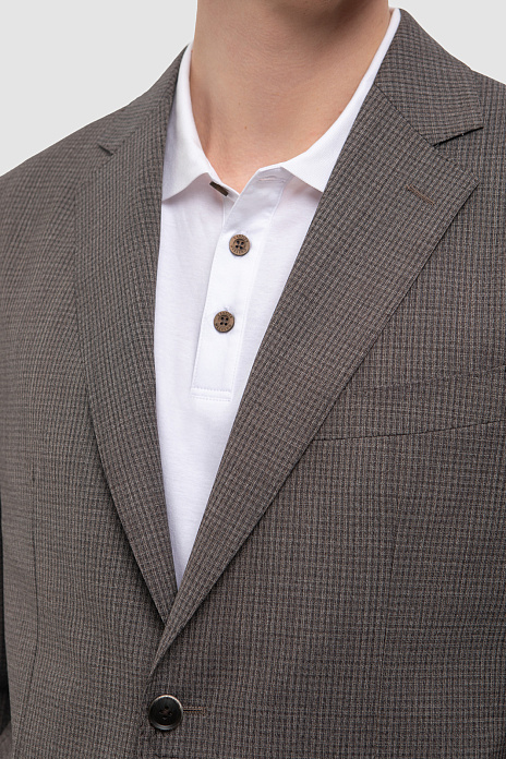 Пиджак из шерсти, коричневый цвет, цвет Коричневый