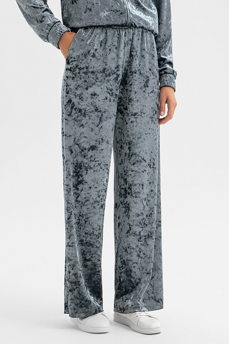 Брюки спортивные с бархатной фактурой, цвет Серый