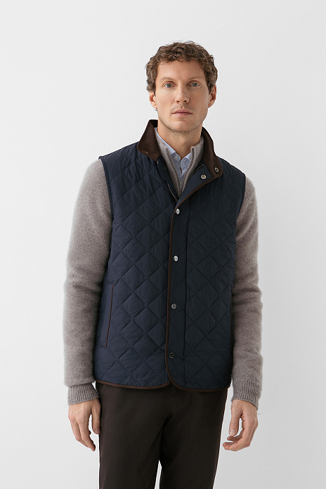 Жилет стеганый с водоотталкивающей обработкой, цвет Синий темный
