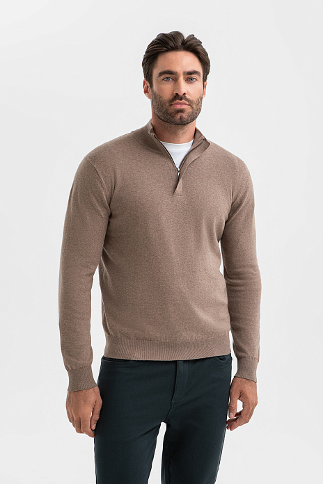 Джемпер из хлопка и кашемира, цвет Мокко