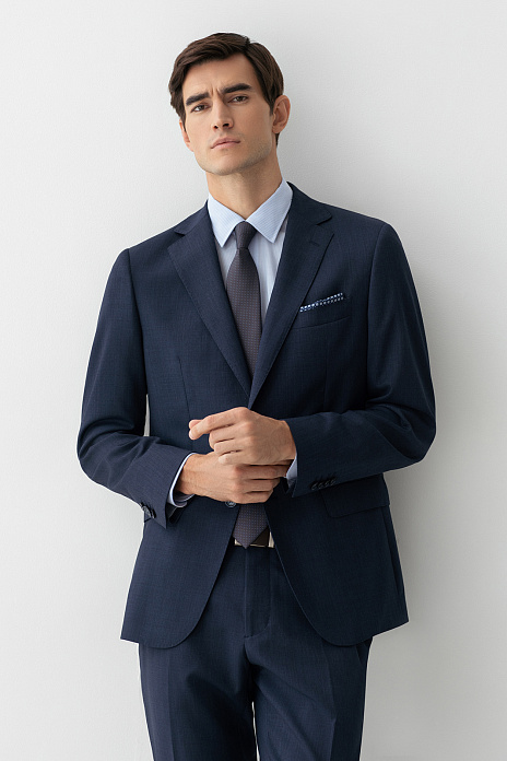 Пиджак из шерсти, устойчивой к сминанию, цвет Синий темный