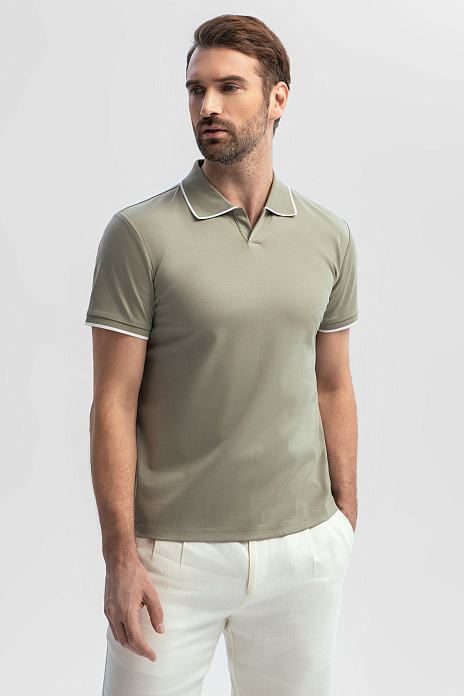 Поло из мерсеризованного хлопка, цвет Зеленый светлый