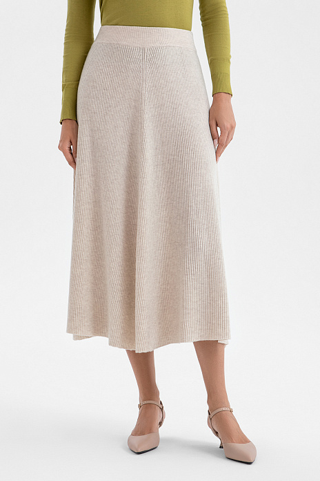 Юбка из шерсти и кашемира, цвет Бежевый