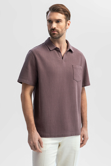 Поло оверсайз со льном, цвет Мокко