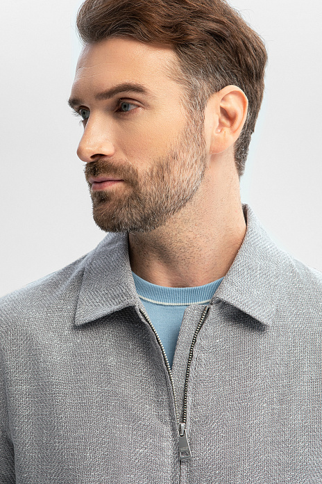 Куртка из хлопка и льна, цвет Серый светлый