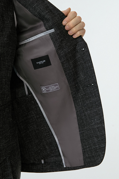 Пиджак из шерсти, льна и шёлка, цвет Антрацит