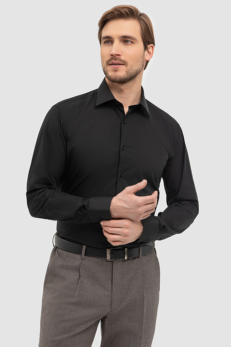 Сорочка из хлопка, устойчивая к сминанию, цвет Черный