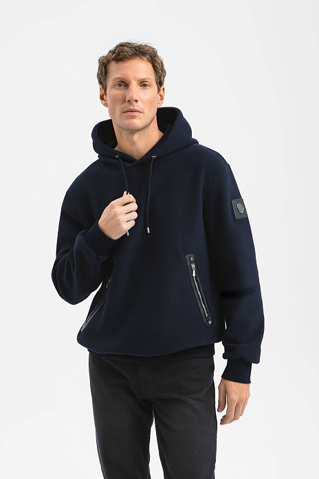 Толстовка из смесовой шерсти, цвет Синий темный