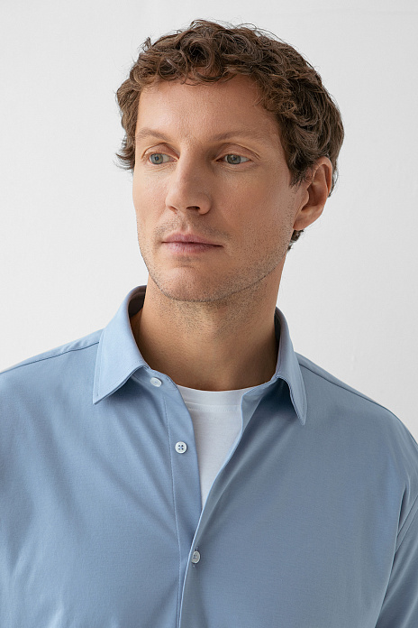 Сорочка из трикотажной хлопковой ткани, цвет Голубой