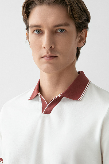 Поло из мерсеризованного хлопка, цвет Молочный