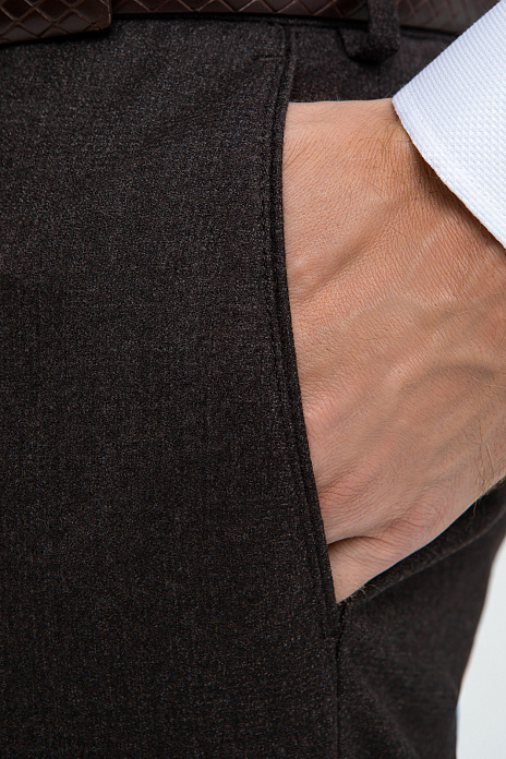 Брюки из шерсти, устойчивой к сминанию и загрязнениям, цвет Коричневый