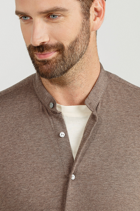 Сорочка из хлопка и кашемира, лимитированная коллекция, цвет Коричневый