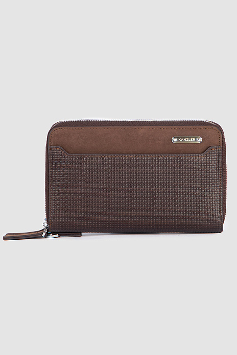 Клатч из натуральной кожи, цвет Коричневый