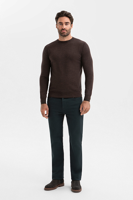 Брюки из хлопка и модала, цвет Синий темный