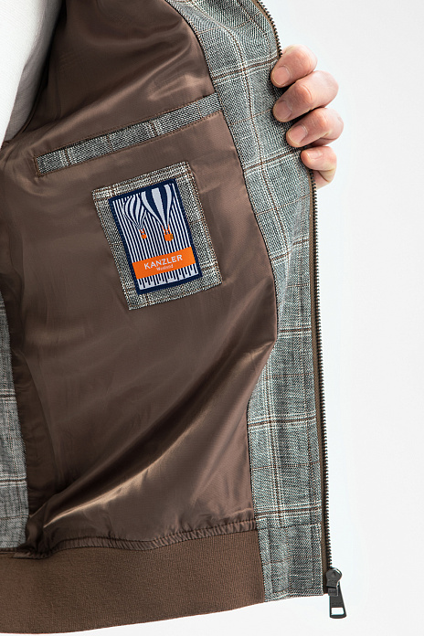 Бомбер изо льна и хлопка, цвет Серый